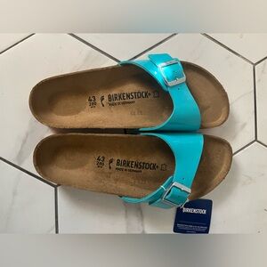 Birkenstock Aqua Blue Sandals- women’s size 12-men’s size 10.
